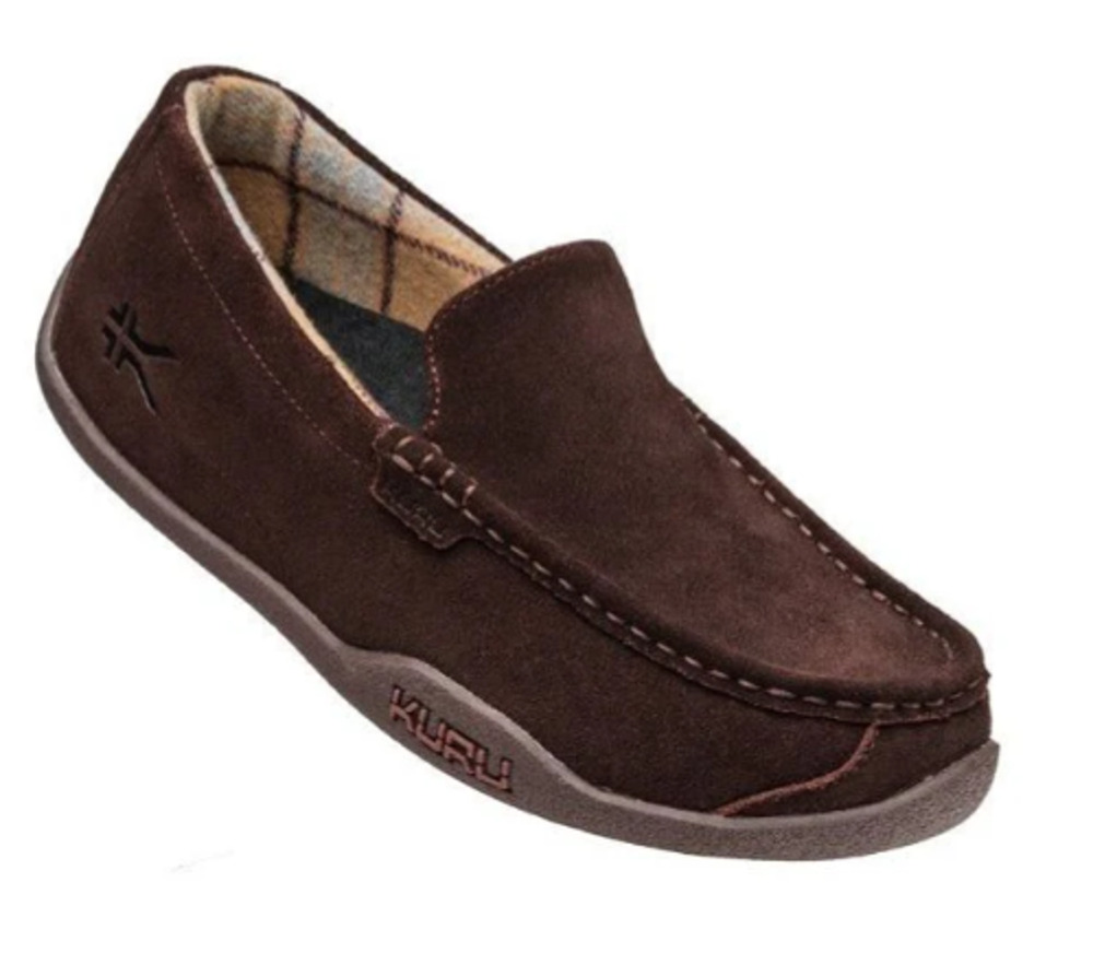 Kuru Mens Loft Moccasin Loafers Size 9 M EU 42 Brown Suede EUC